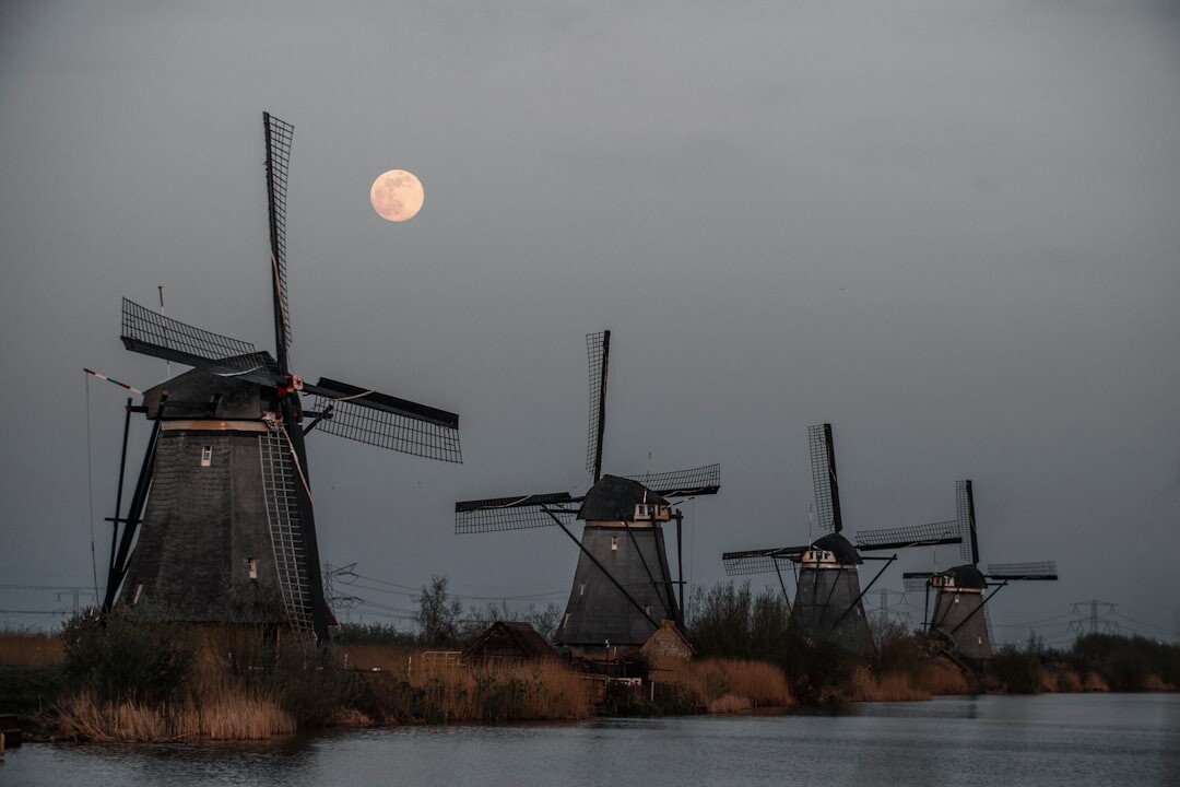 dutch windmill landscape