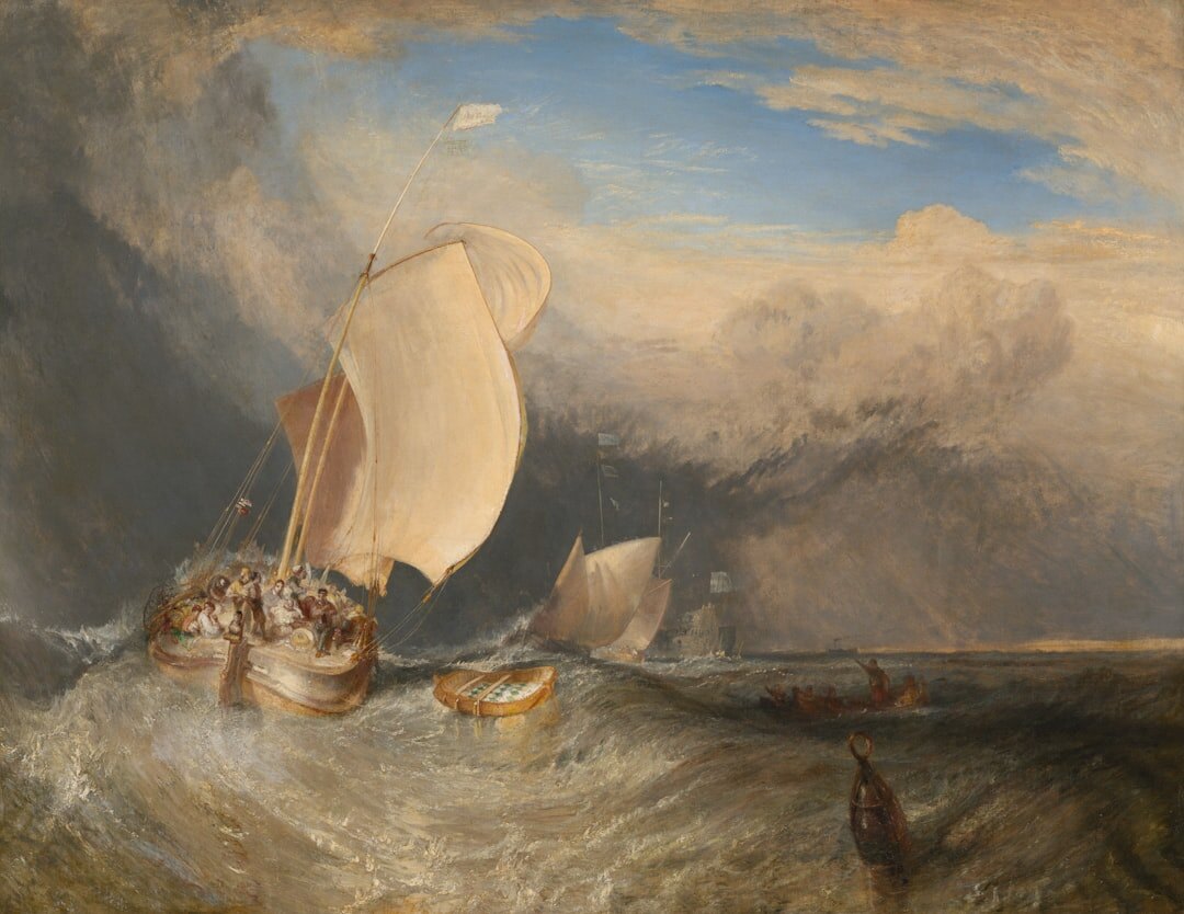 ghost ship on stormy sea