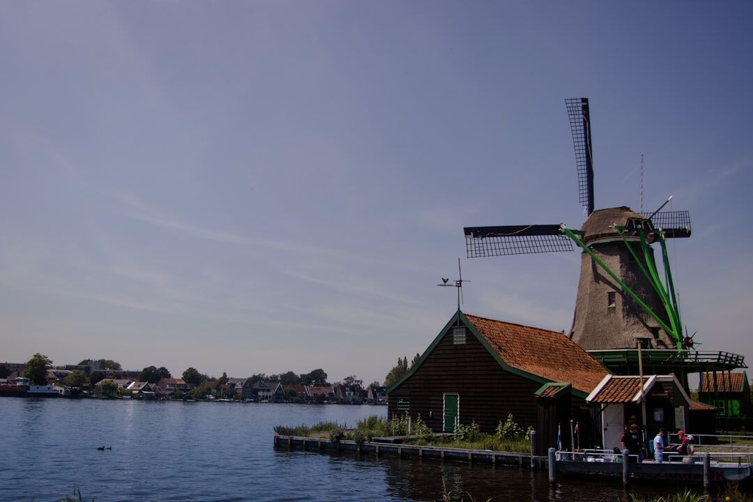 old dutch windmill landscape